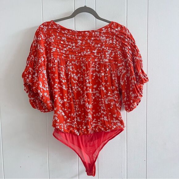 Free People Dessa Bodysuit Rust Combo - Picture 2 of 16